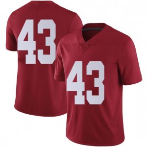 NCAA Men's Alabama Crimson Tide #43 Jordan Smith Stitched College Nike Authentic No Name Crimson Football Jersey KY17L31YV